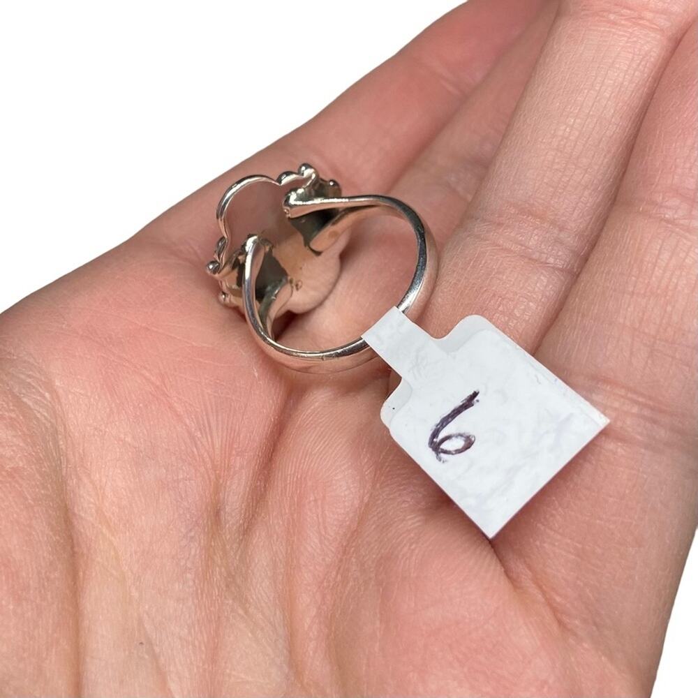 Pink Opal Ring Solid Sterling Silver 925 Size 6 B… - image 4